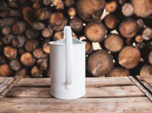 White watering can